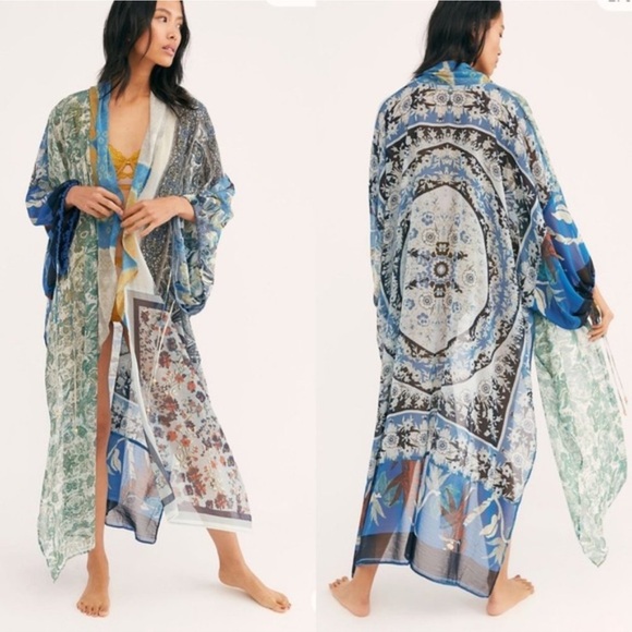 Free People Intimately Leonora Kimono OS Duster Boho Hippie OB958135